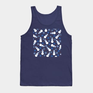 Snowmen and Snowflakes Pattern | Winter | Snow Pattern Tank Top